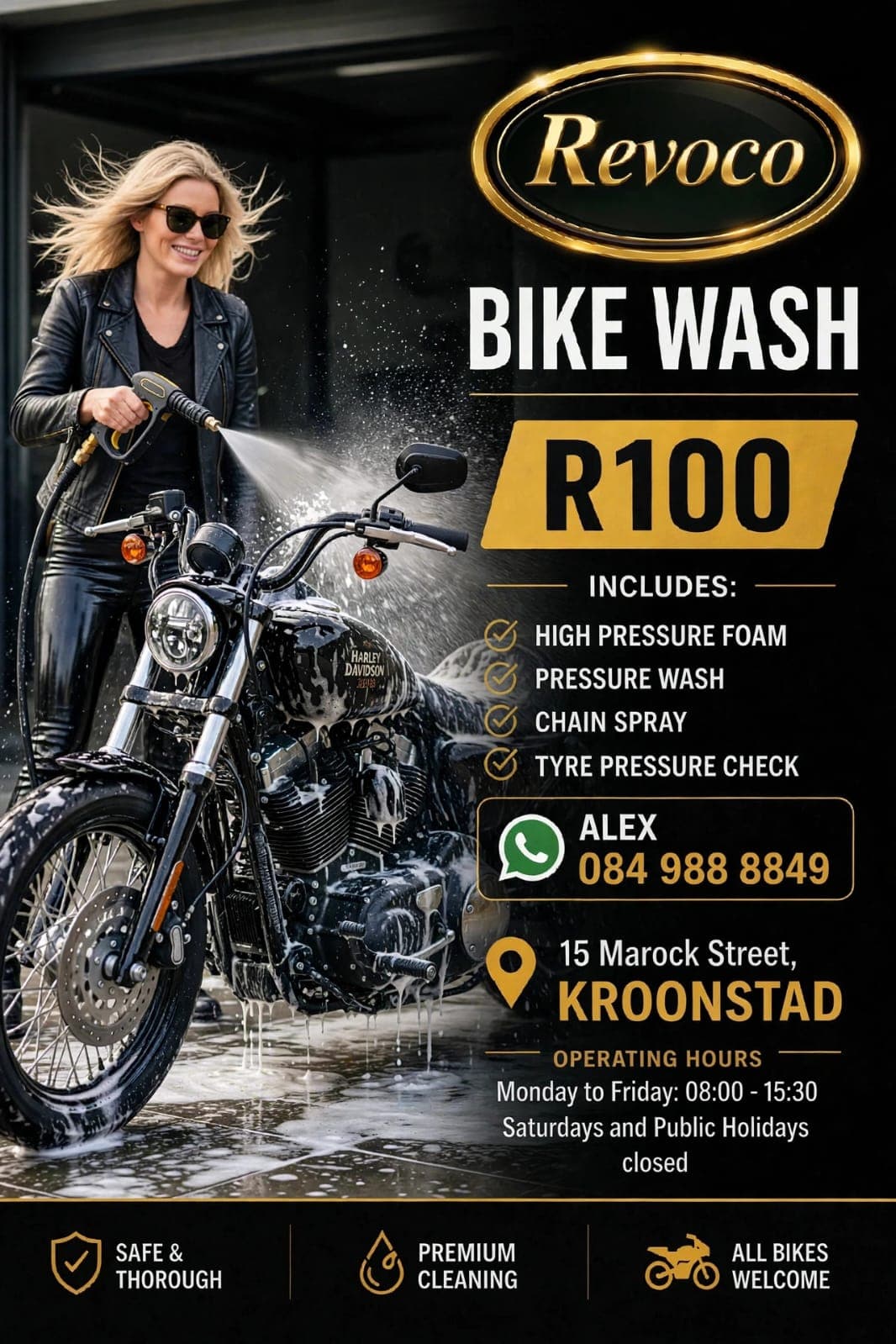 Bike wash flyer — R100