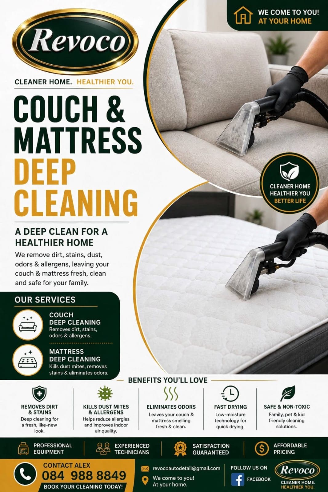 Couch and mattress deep cleaning flyer