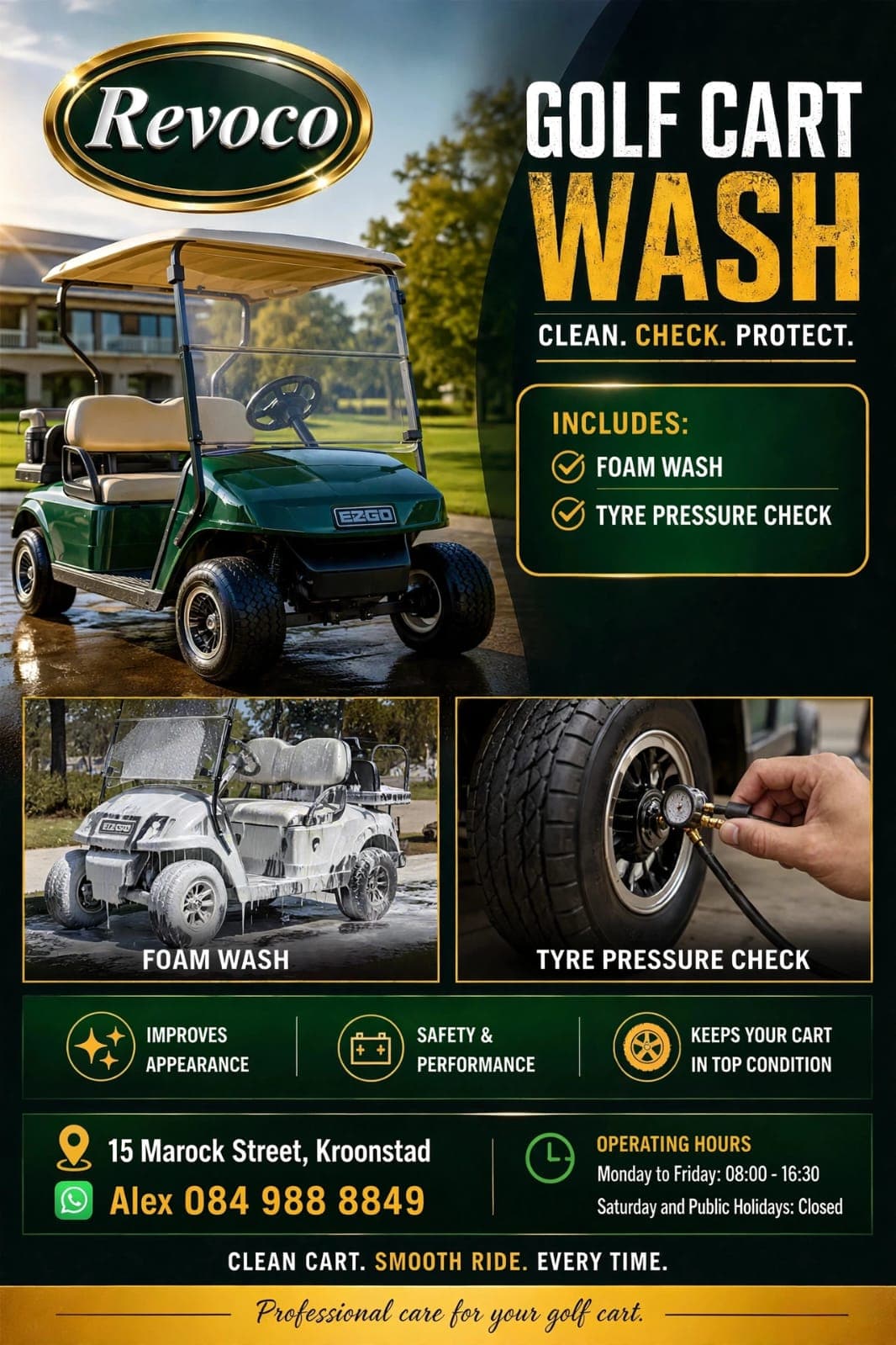 Golf cart wash flyer