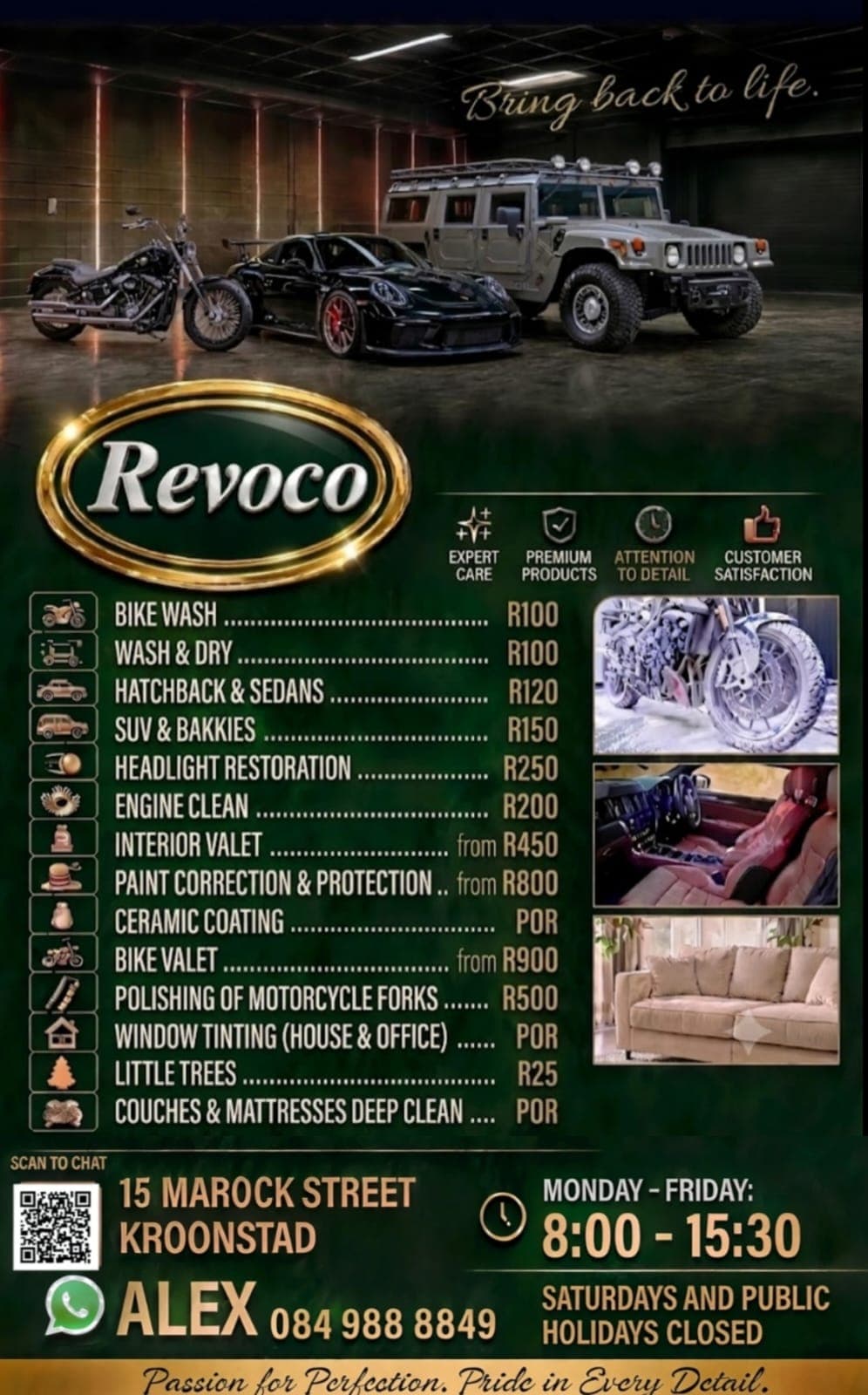 Revoco price list flyer