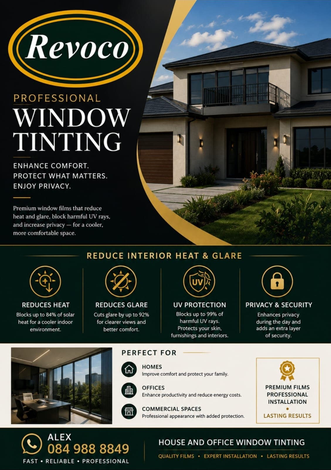 House and office window tinting flyer